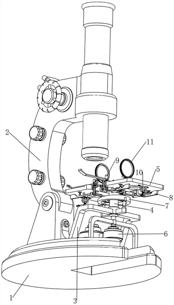 Device convenient for placing slide on electric microscope platform