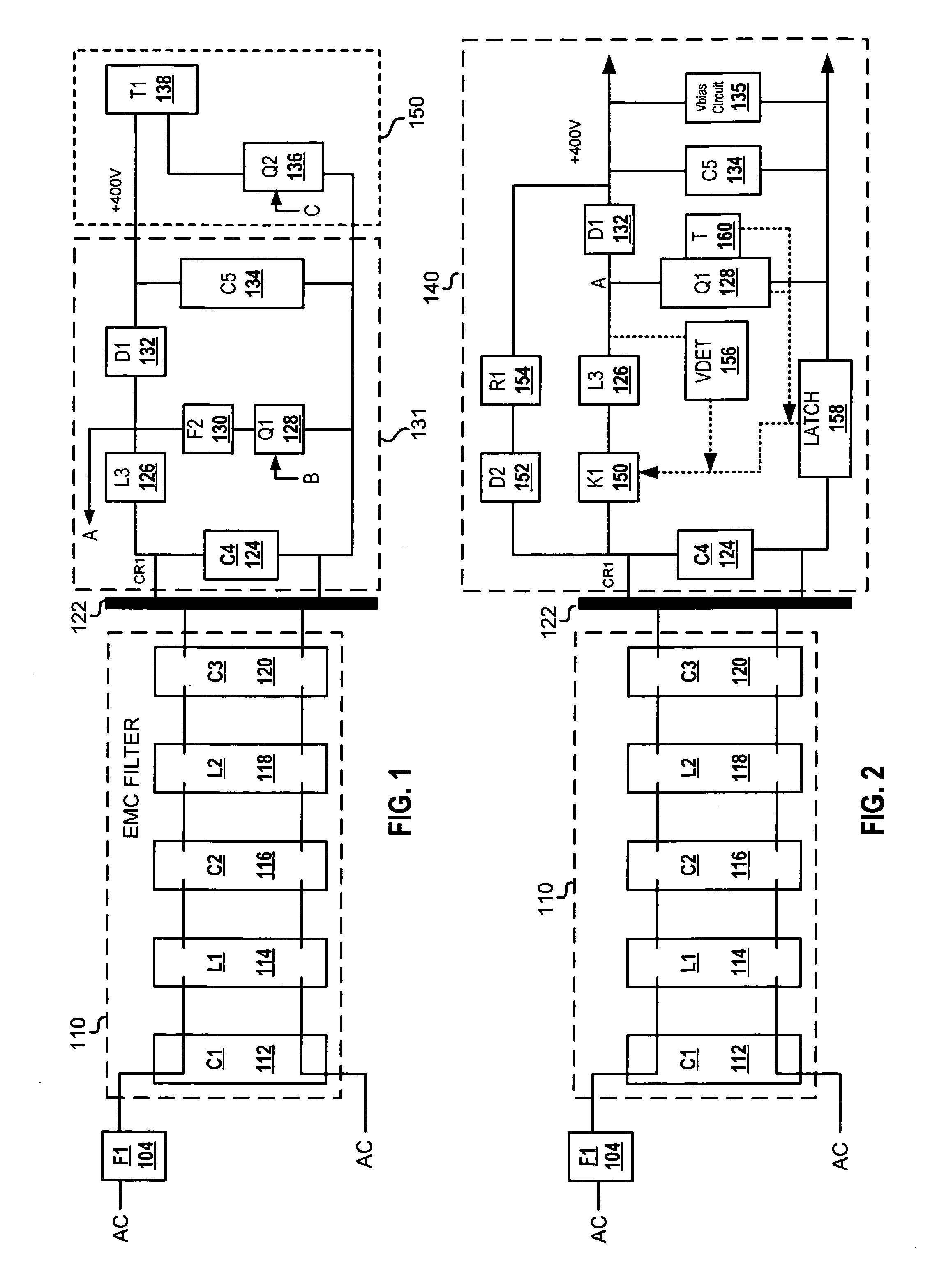 Protection of EMC filter components due to failure of boost stage/circuit to prevent smoke, sound or fire in a boost stage under fault condition