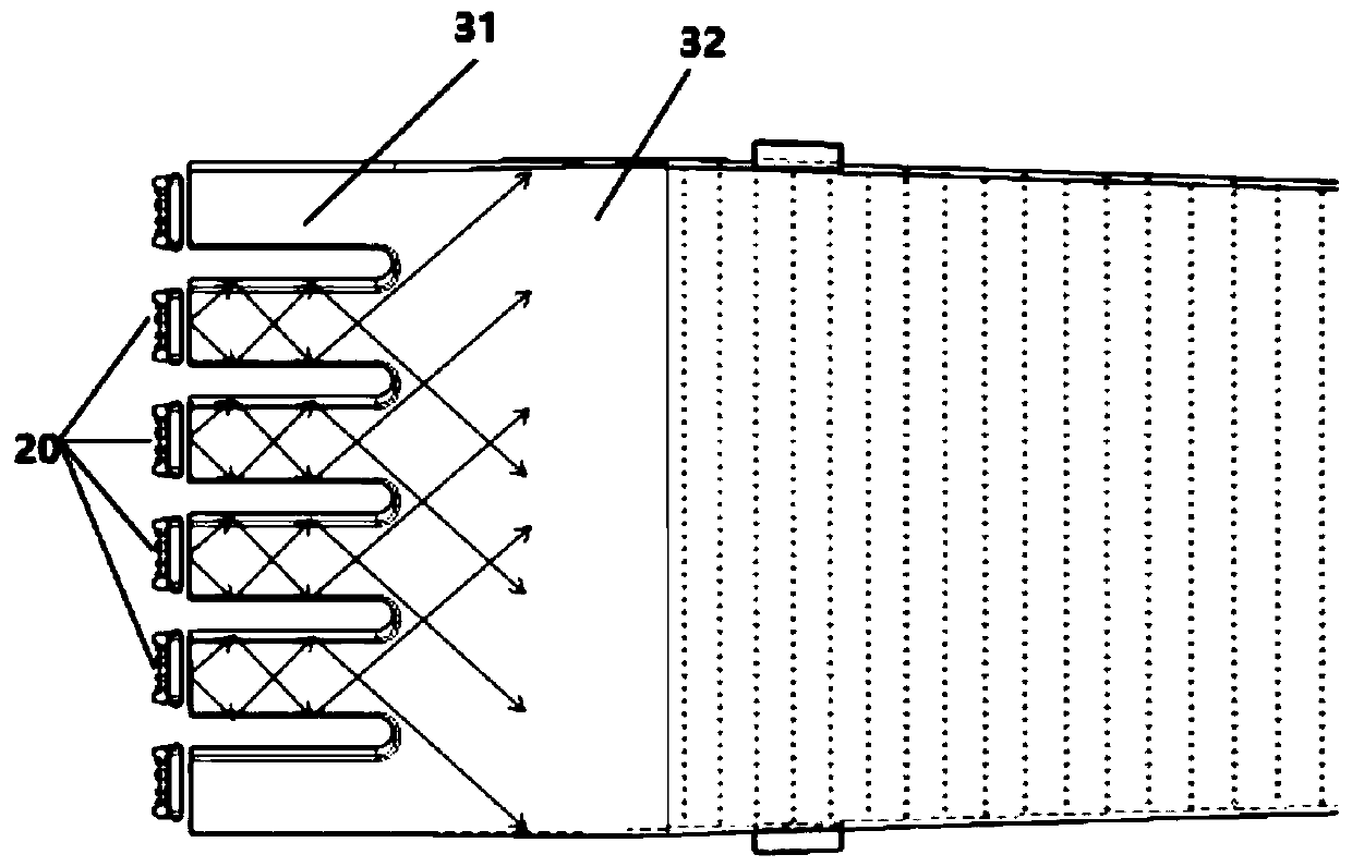 Optical structure and method for shortening RGB light mixing distance