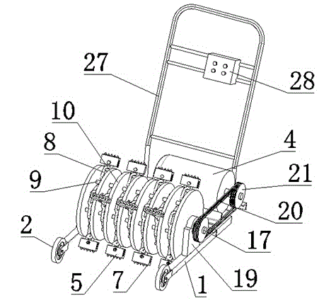 Chain-hammer type hair-chiselling machine