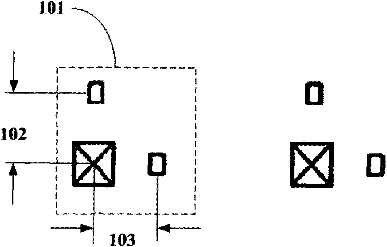 Mark structure used for measuring distortion of projection object lens and its method