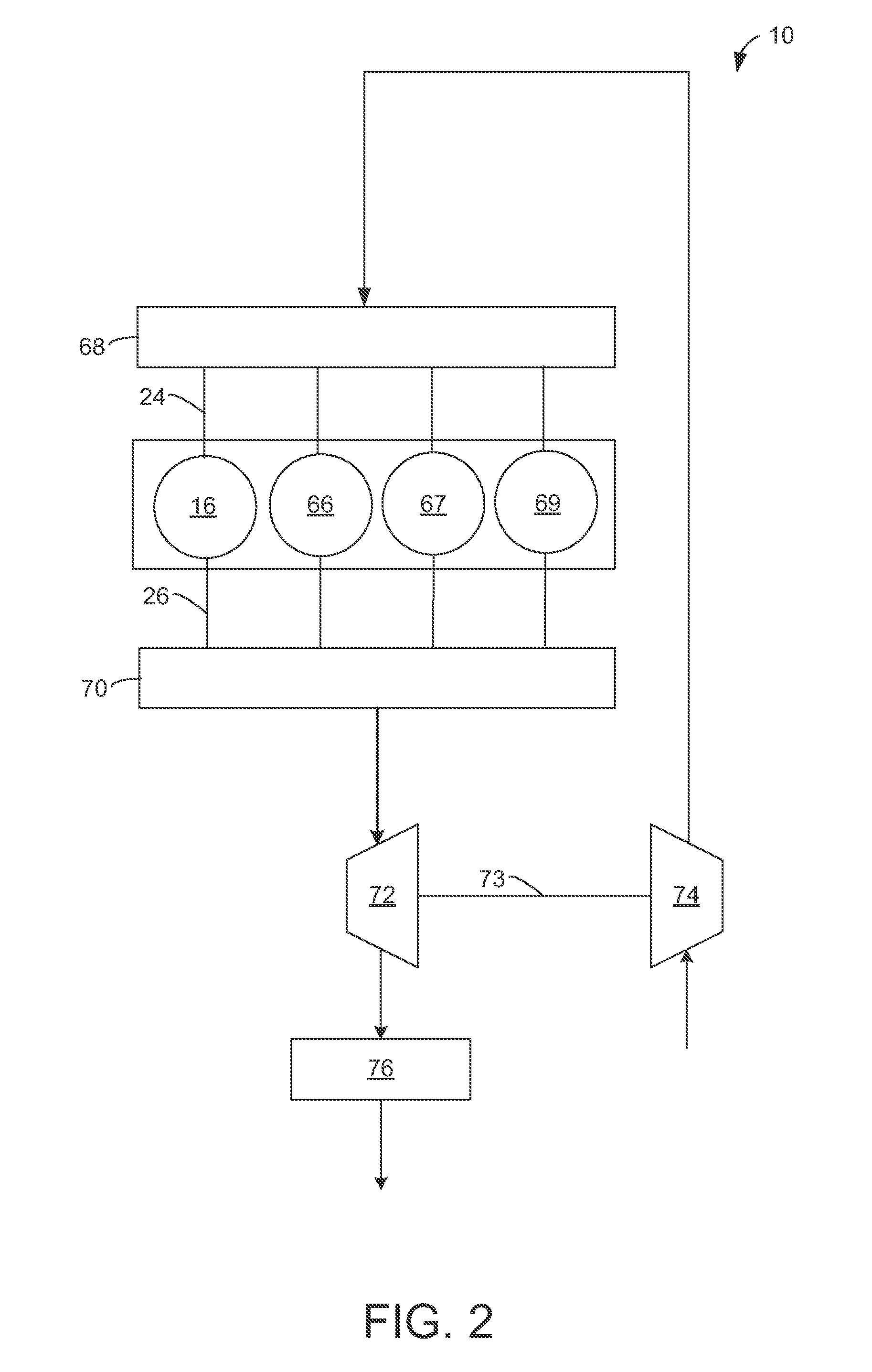 Cylinder head with turbine