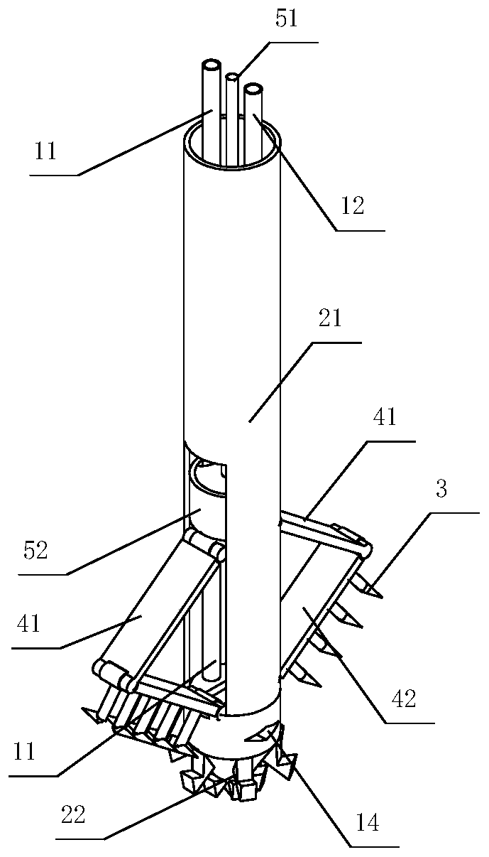 Diameter variable double high-pressure stir-spray pile and diameter variable method thereof