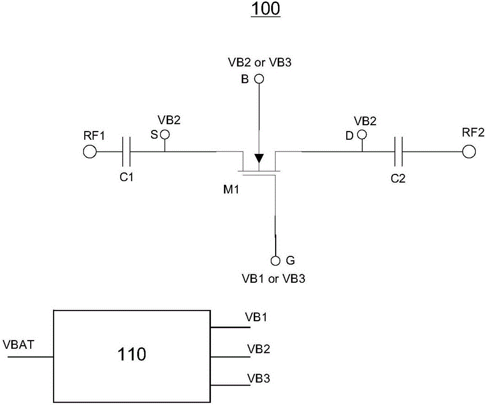 Radio frequency switching circuit with improved bias circuit