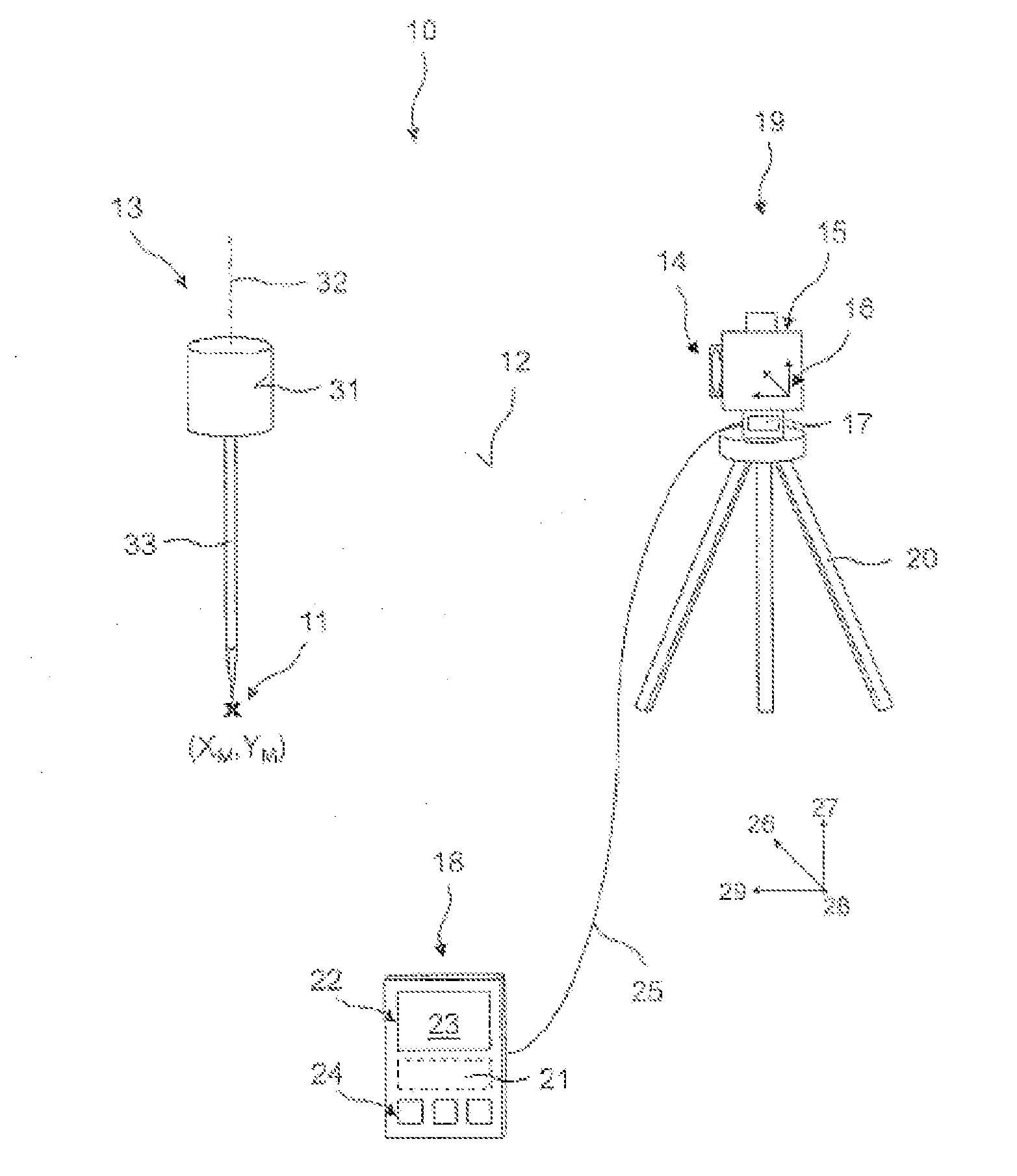 Method and Device for Determining the Position Coordinates of a Target Object