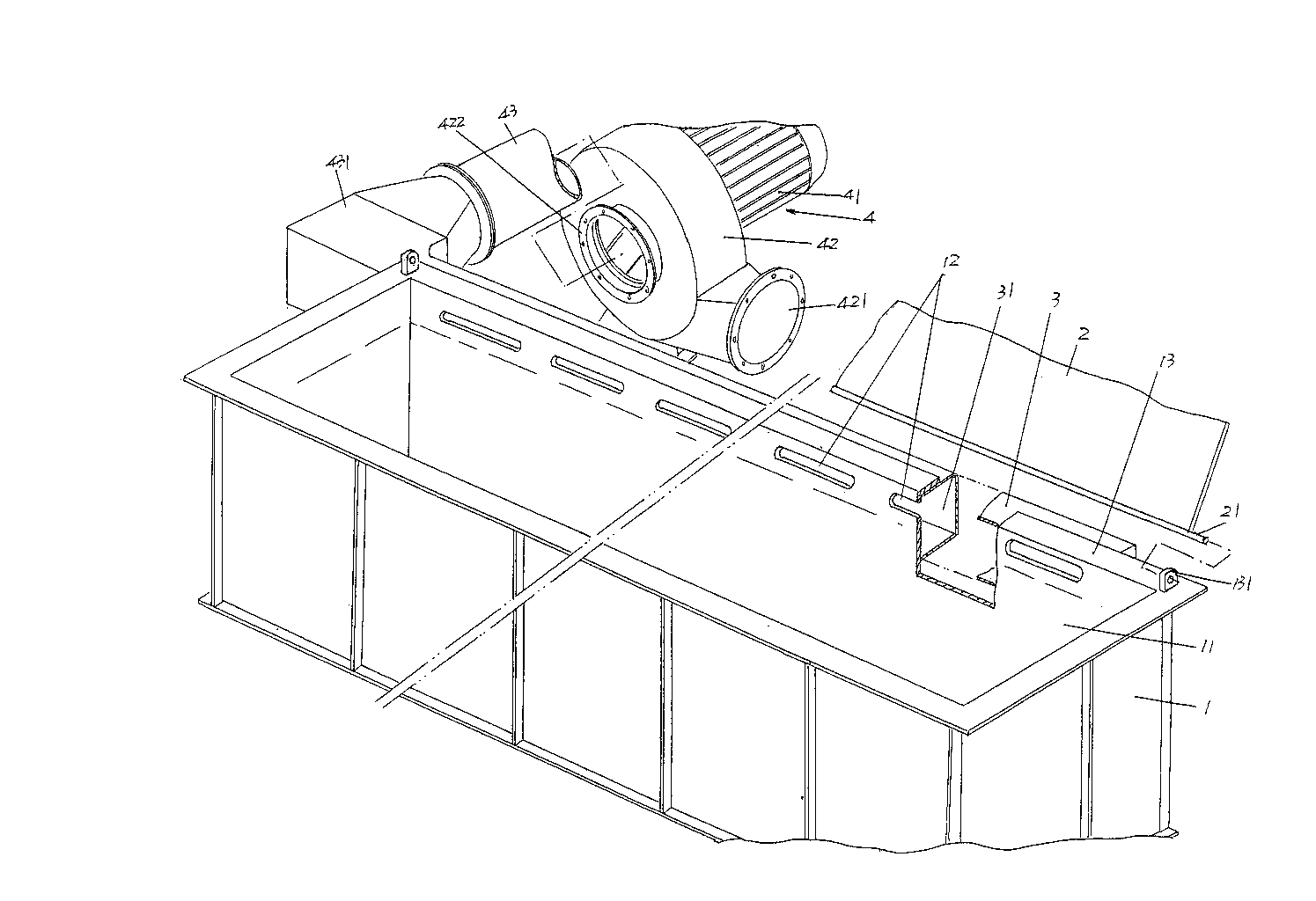 Acid-washing exhaust gas lead-out device for titanium metal tube