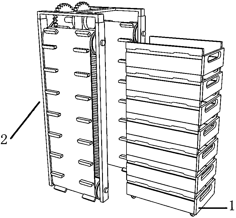 Kindergarten bed with capabilities of vertical lifting storage and size adjustment