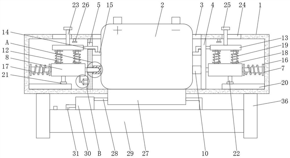 Fixing and limiting mechanism for lithium battery installation