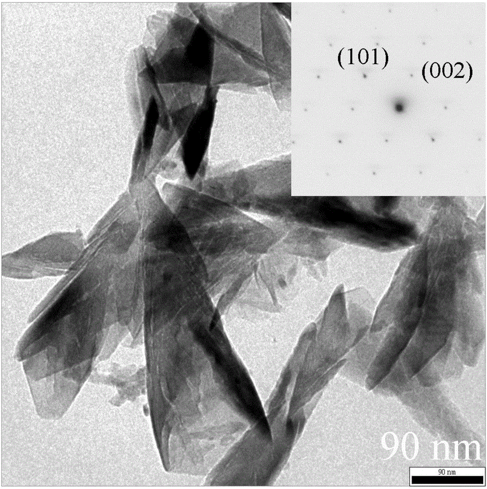 TiO2 single-crystal hollow square nanocone material and preparation method and application thereof