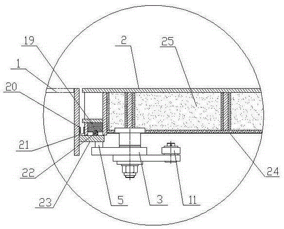 Hydraulic embedded type watertight and fireproof hatch cover