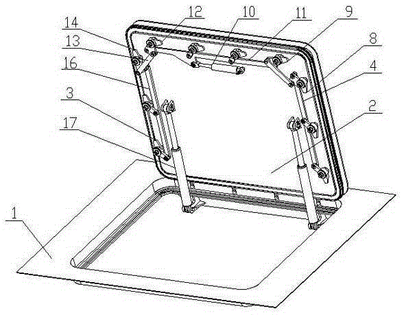 Hydraulic embedded type watertight and fireproof hatch cover