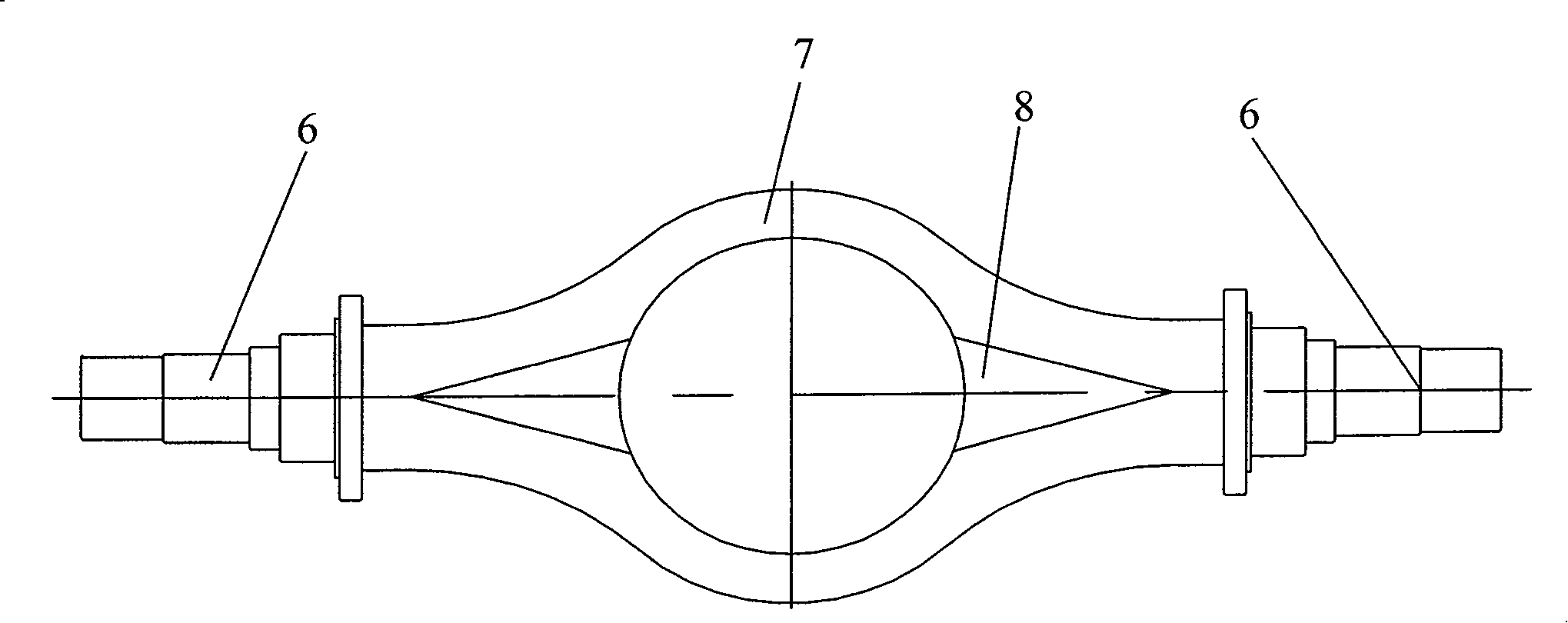 Roll type cold pressing processing method and device for vehicle driving axle housing