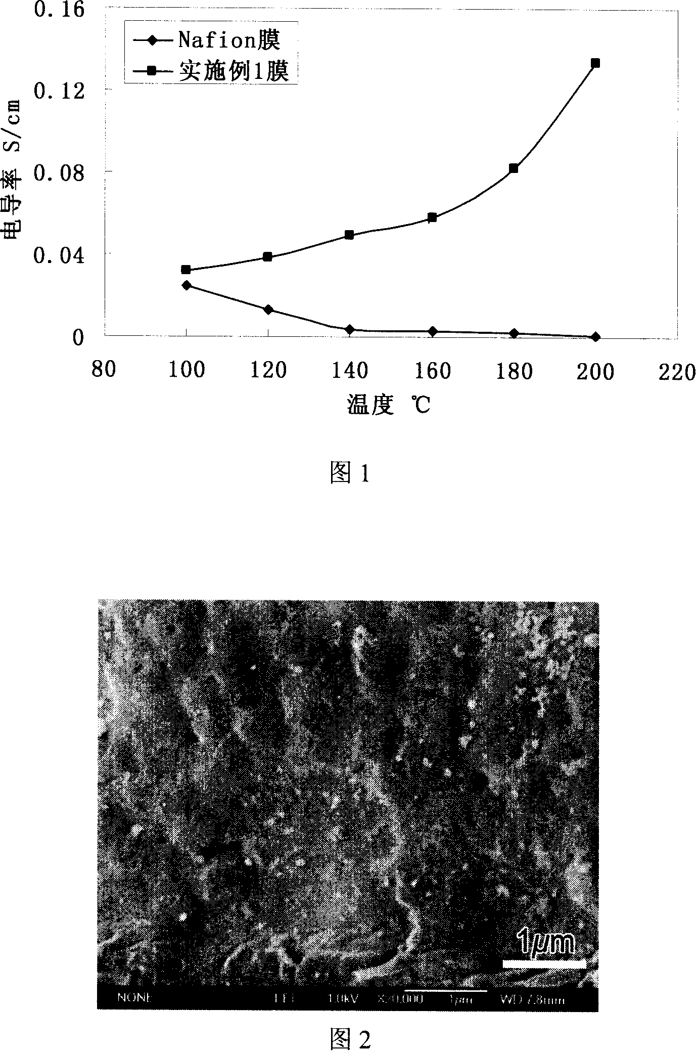 Nano-level zirconium-salt dispersion modified polyphenyl ether composite proton exchanging film material