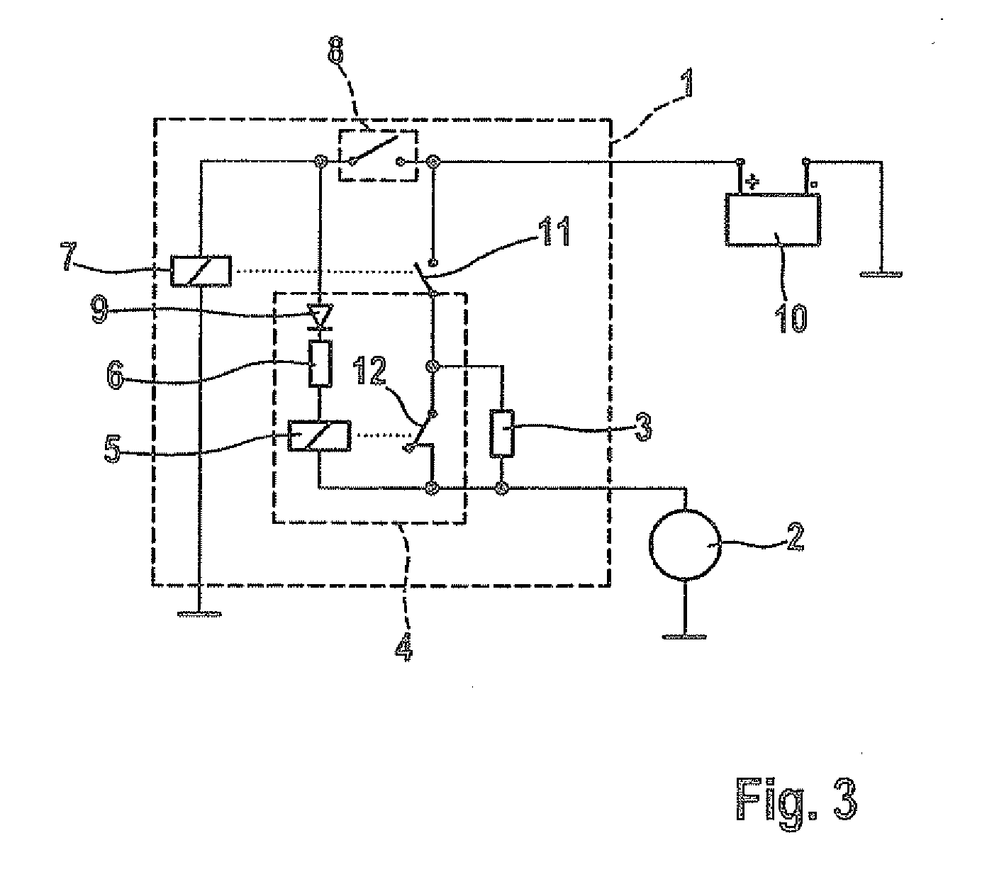 Circuit configuration for a starting device