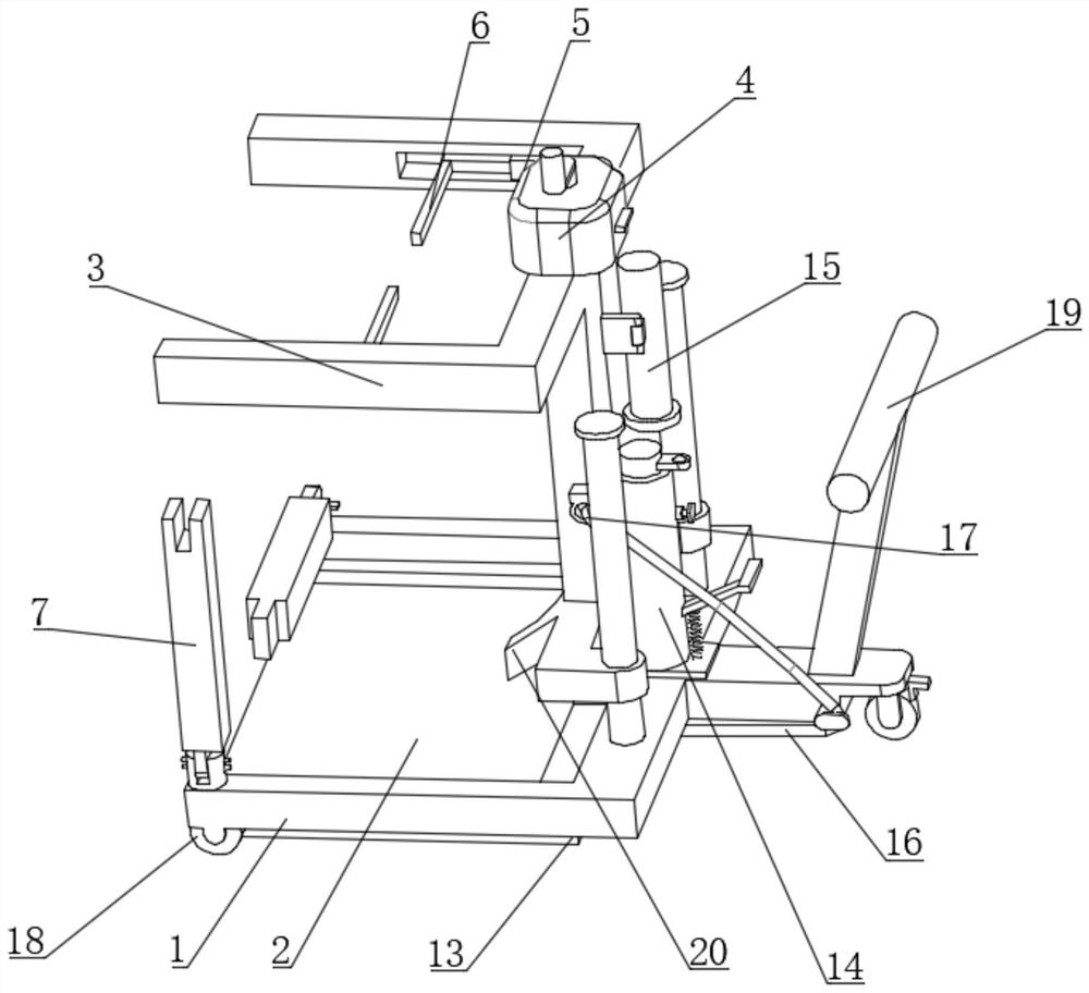 Semi-automatic chemical raw material barrel transfer vehicle structure