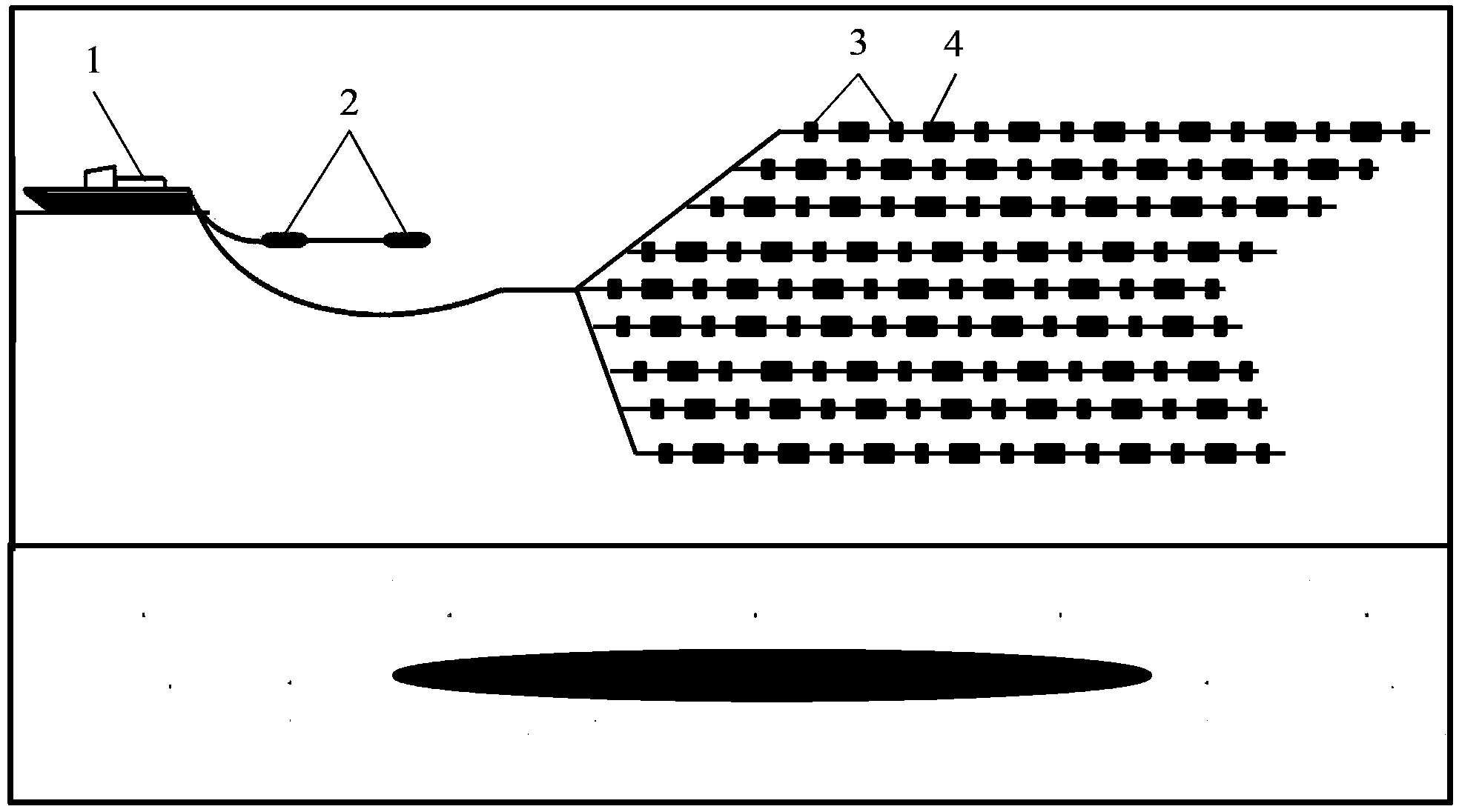 Towrope type ocean controllable source electromagnetism and earthquake data collection system