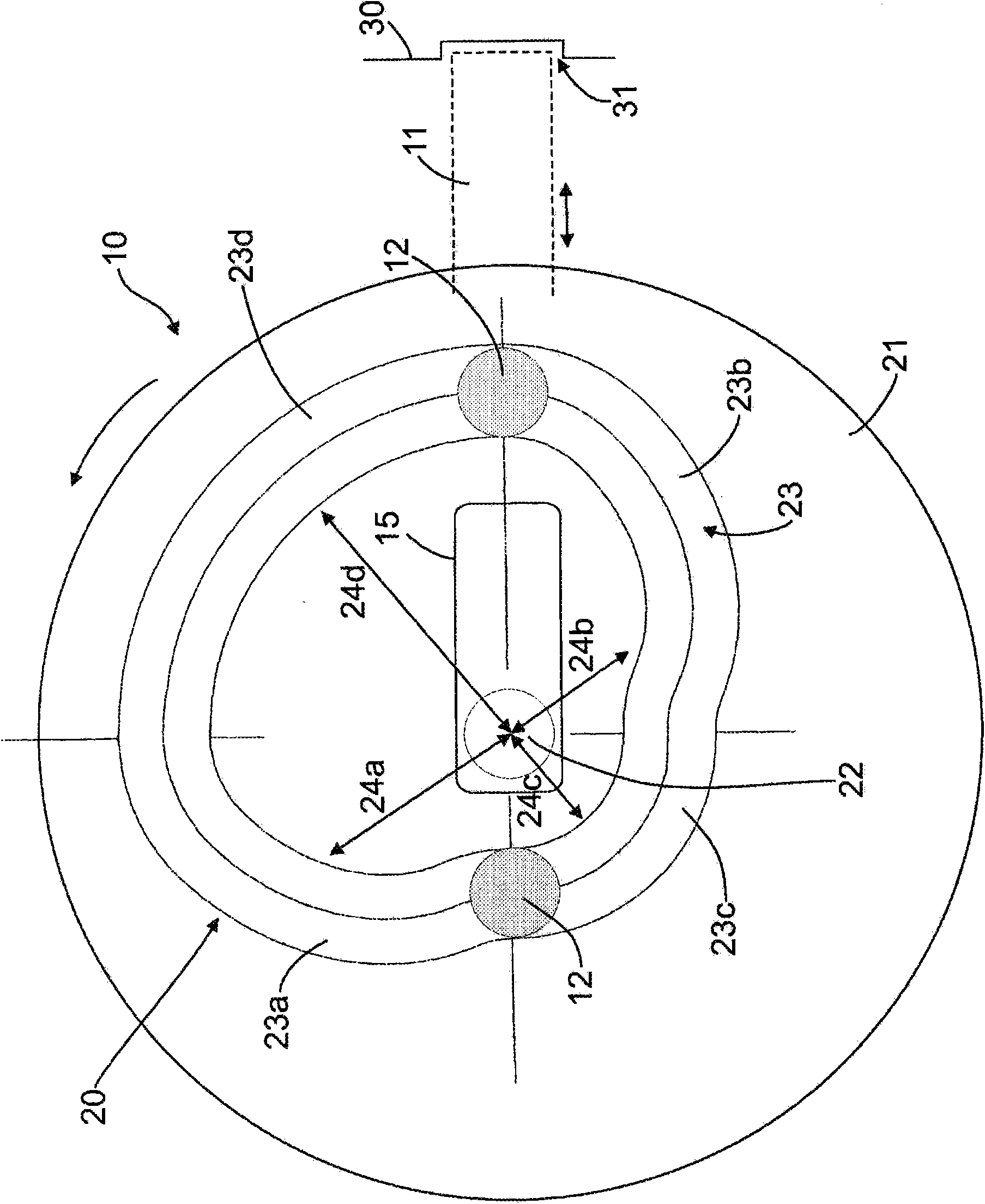 Apparatus for actuating a locking element