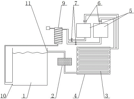 Circulating hot water system with preheating system and used for indoor swimming pool