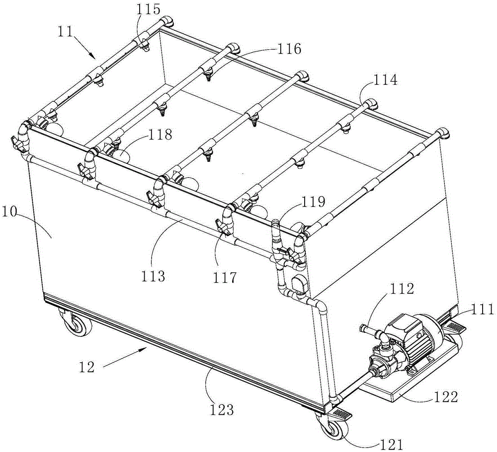 Light simple type mobile banana washing device