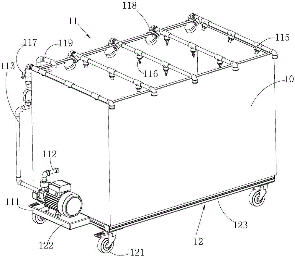 Light simple type mobile banana washing device