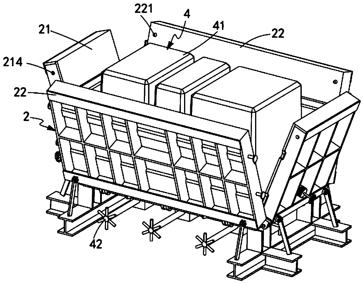 Integrated septic tank pouring mold and method and poured septic tank