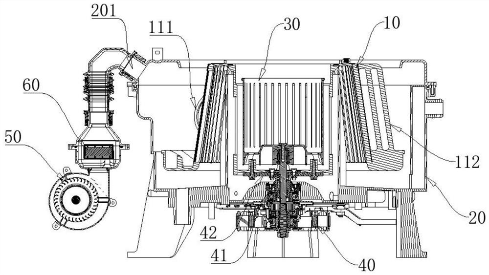 Underwear drying method and washing and drying integrated equipment