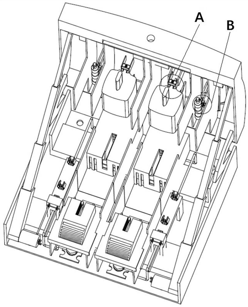 Integrated storage battery pack fusing device easy to operate and provided with visual protective cover