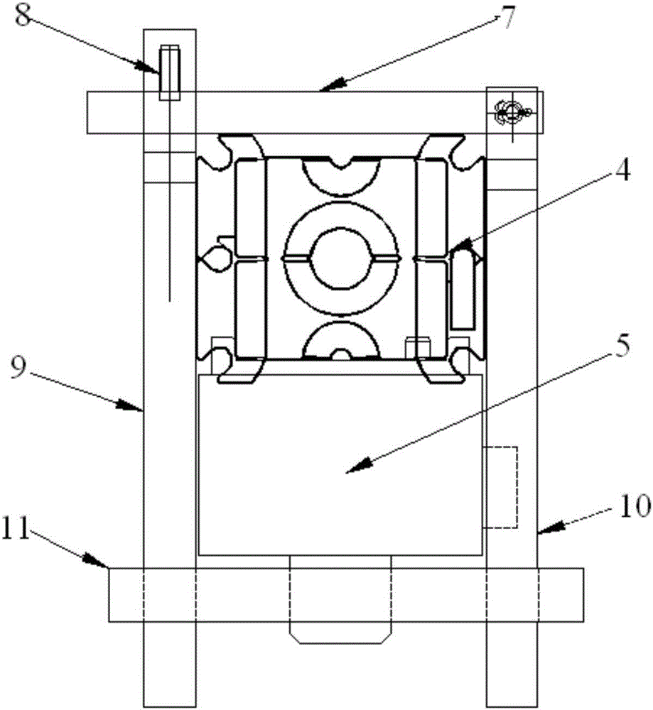 Fixing device for double-sided running groove of high-speed steel rolling production line