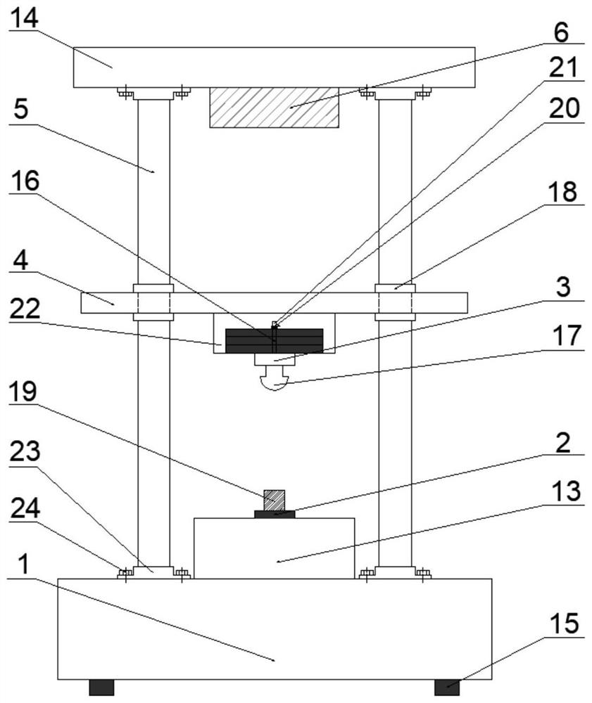 Secondary impact preventing device of drop hammer impact testing machine and testing method of secondary impact preventing device