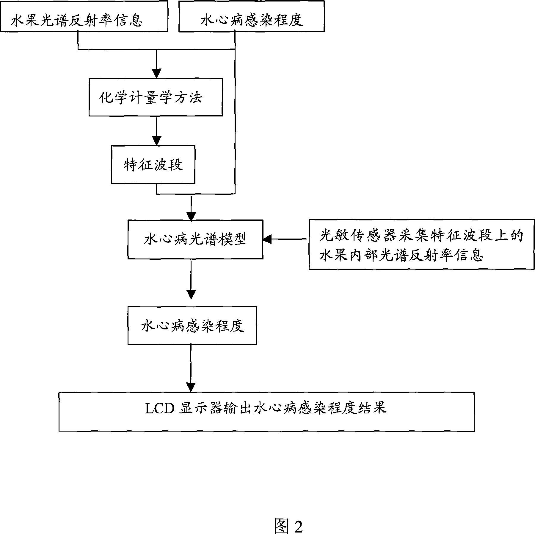 Method for diagnosing fruit diseases based on visible and near-infrared spectral characteristic band