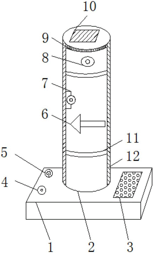 Solar road pile with warning function