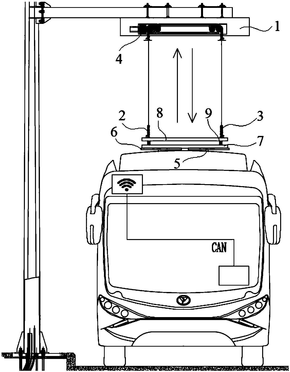 High-power charging device used for electric bus