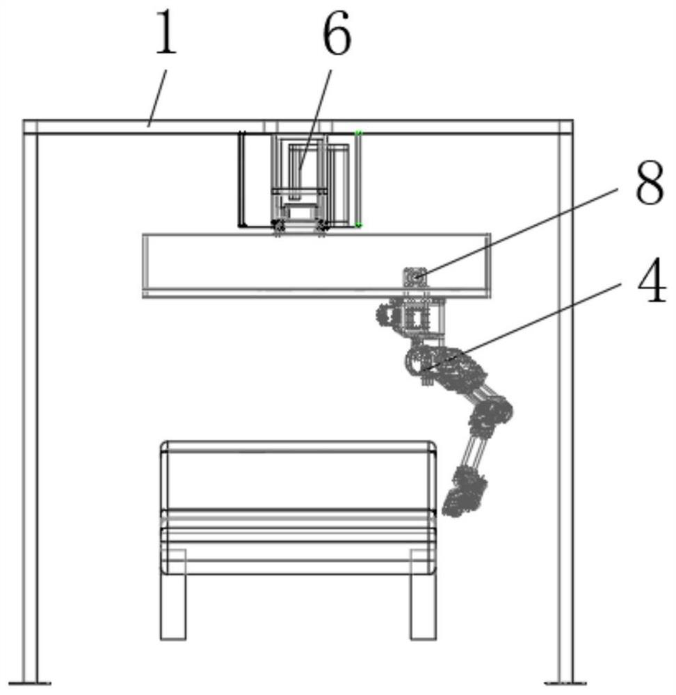 Intelligent car washing system with hoisting eight-axis mechanical arm