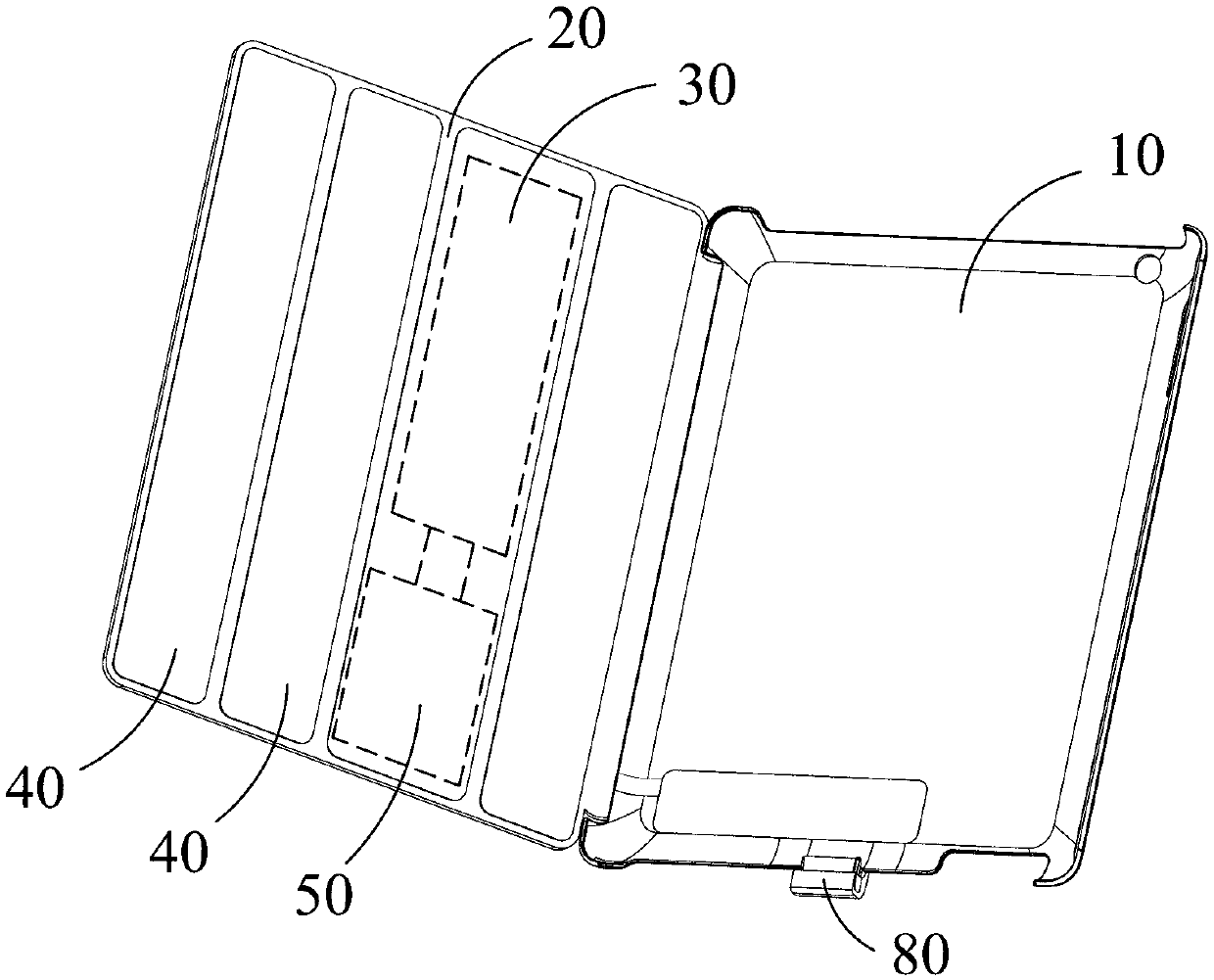 Protective shell of electronic device with charge-discharge function