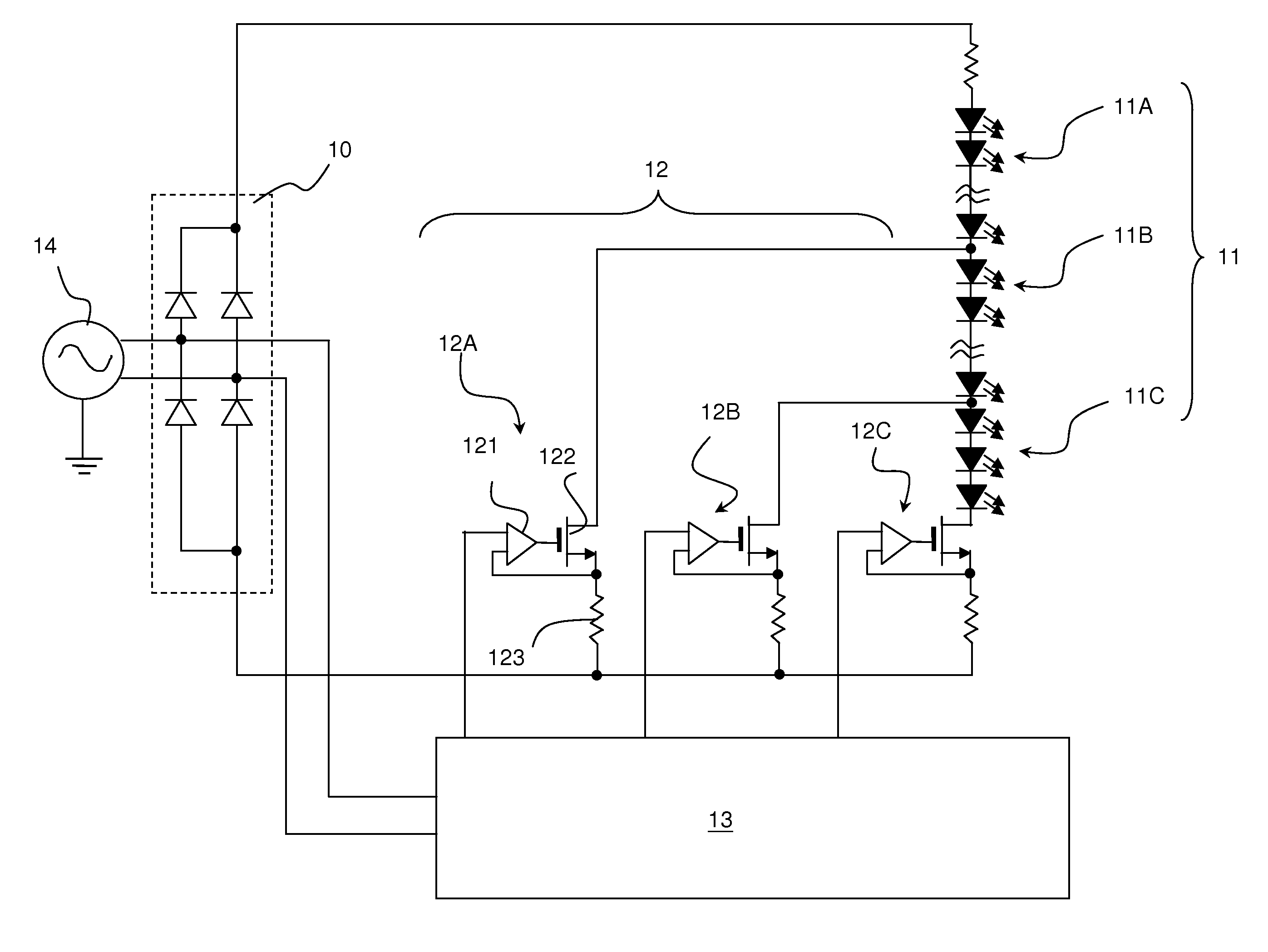 Light Emitting Diode Selection Circuit