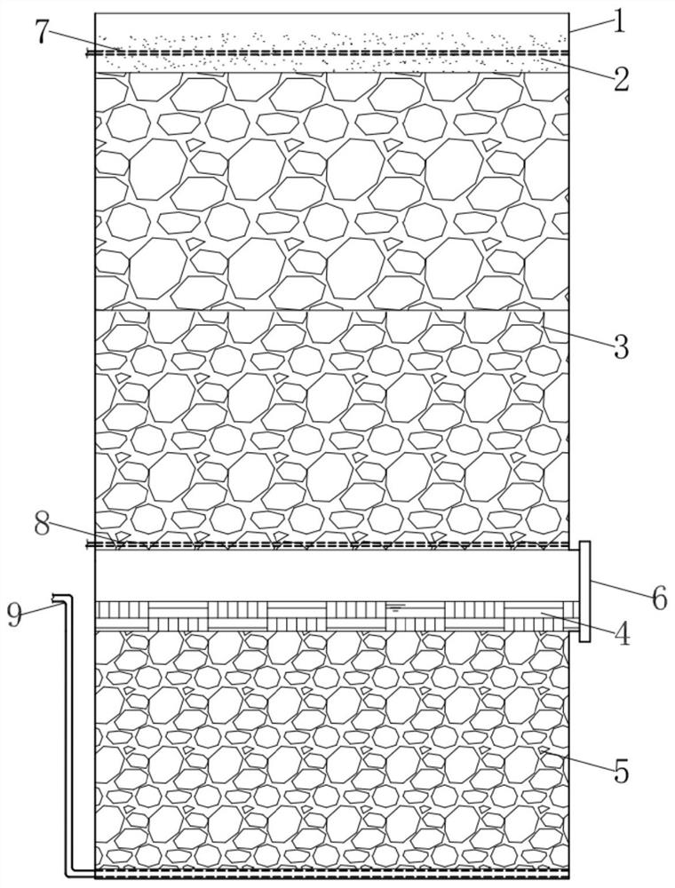 Ventilation type deep denitrification biological filter device and treatment method thereof