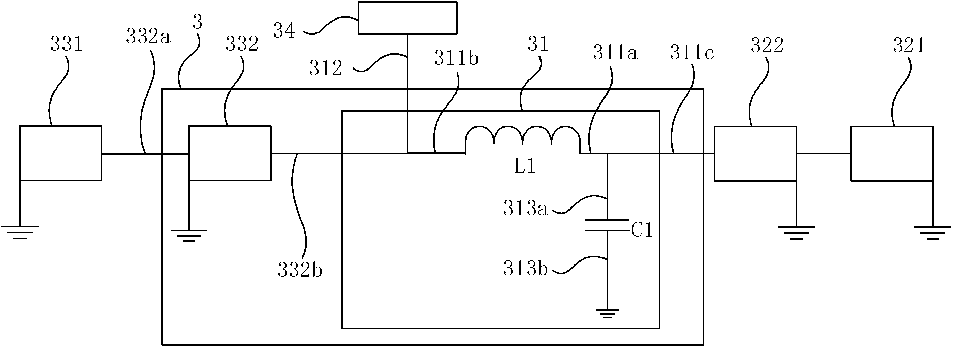 Double frequency filtering device, processing method thereof and semiconductor device