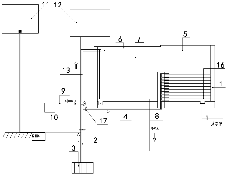 Device for desalting seawater through solar energy and deep sea bottom low-temperature water