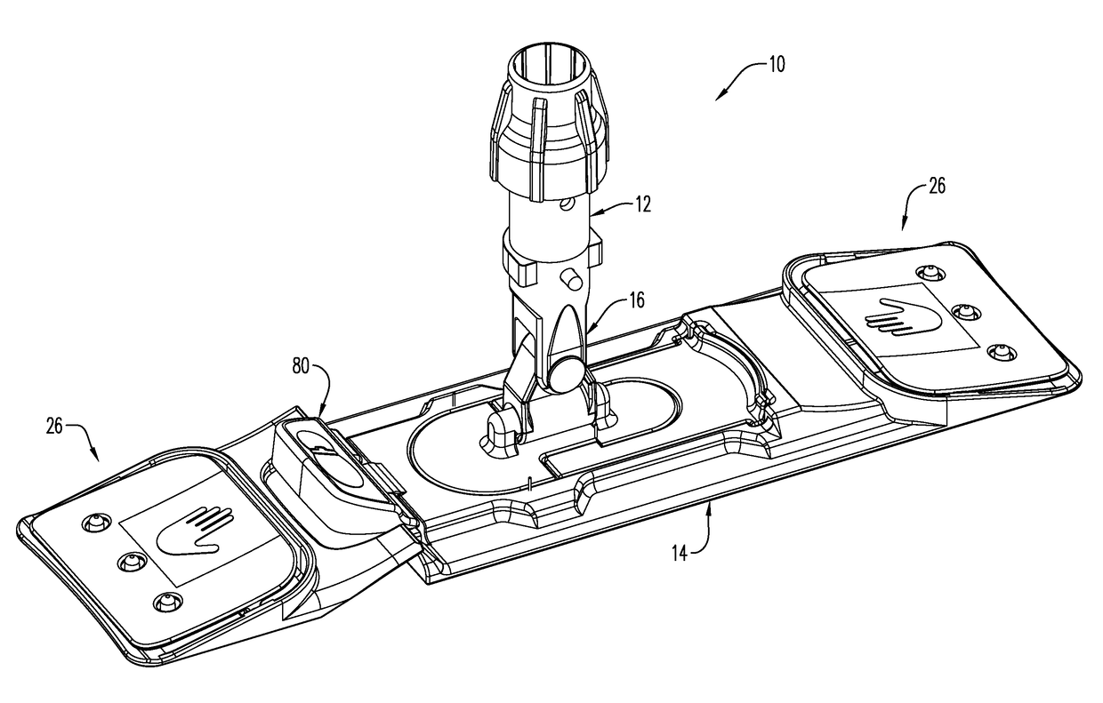 Flat mops having folding carrier plates