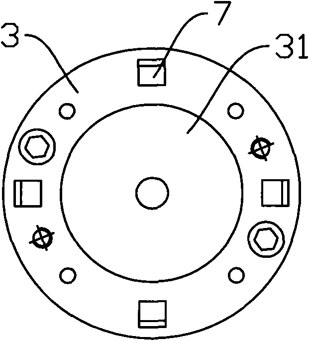 Auxiliary device for riveting end covers with shell of motor