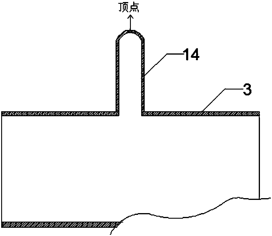 Three-coordinate measuring device for measuring wall thickness of vertex of wave crest of thin-wall special-shaped tube and measuring method of measuring device