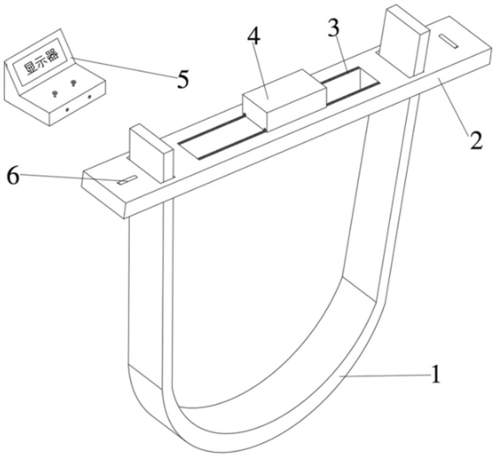 Open channel overflowing section area measuring device and method based on section segmentation method