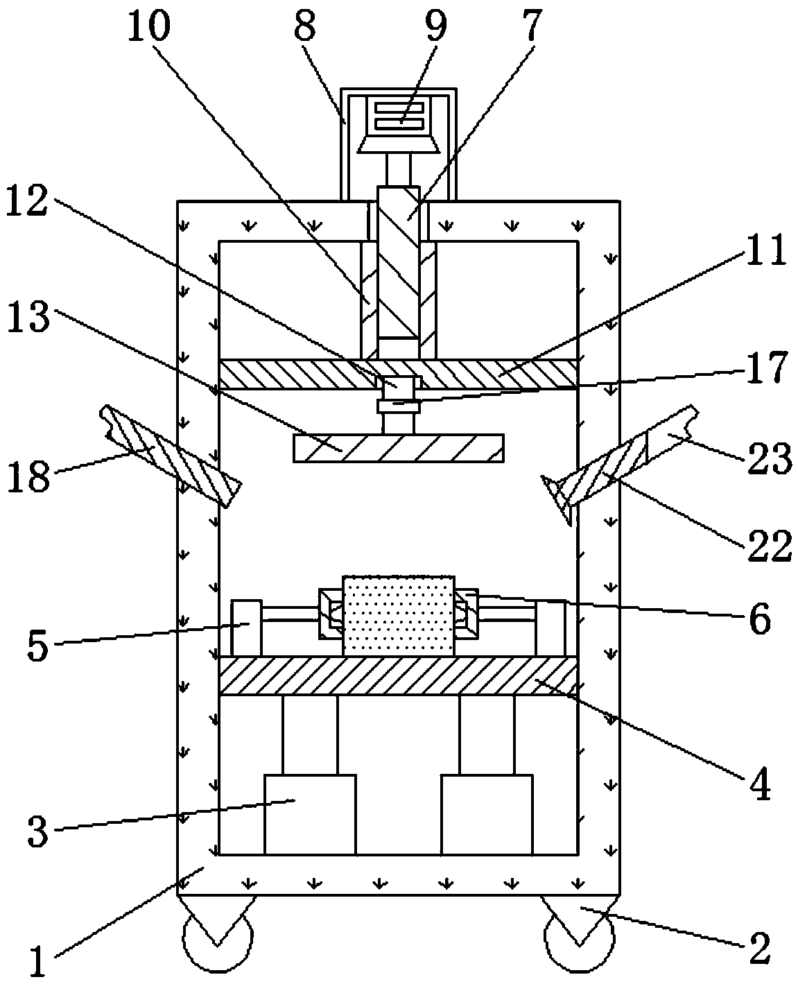 Computer hardware developing grinding device having dust removal function