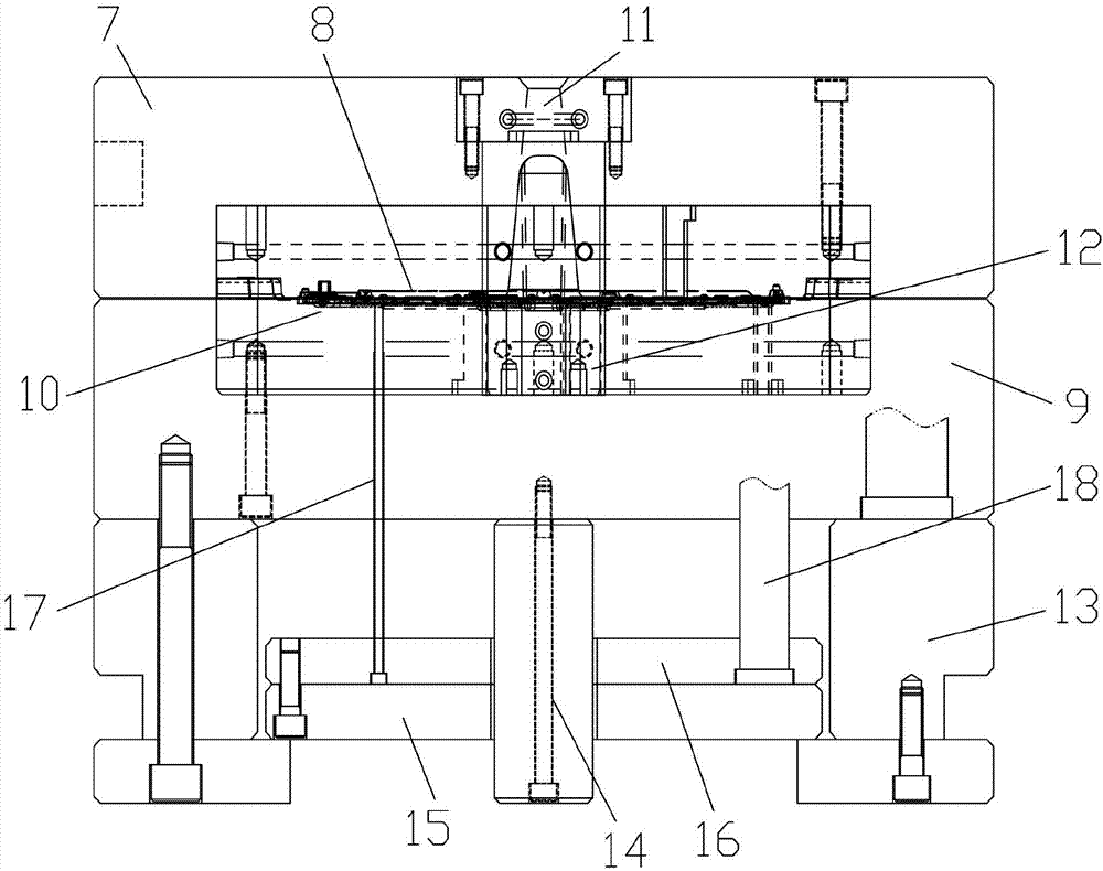 Die-casting forming mold and die-casting forming technology of bottom shell of LED display screen module