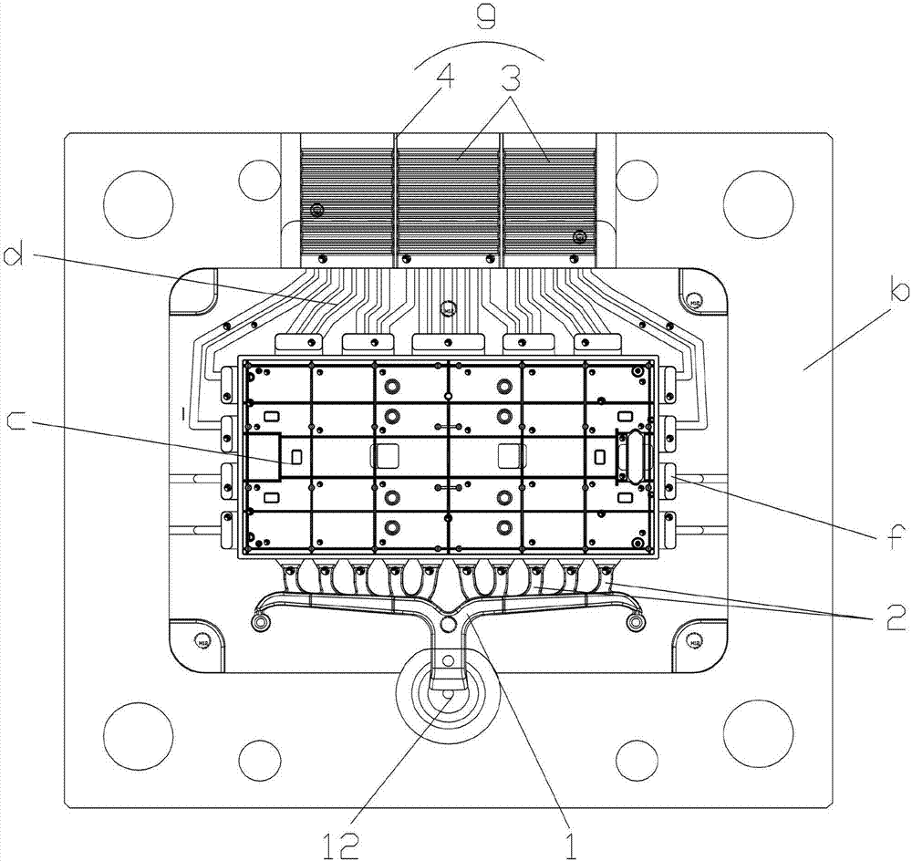 Die-casting forming mold and die-casting forming technology of bottom shell of LED display screen module