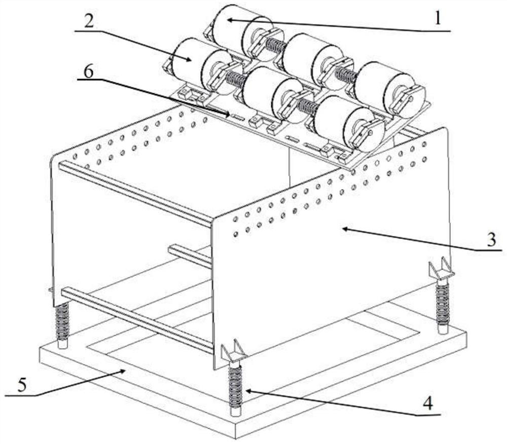 Torsion spring coupled double-shaft six-excitation-motor linear or elliptical vibrating screen