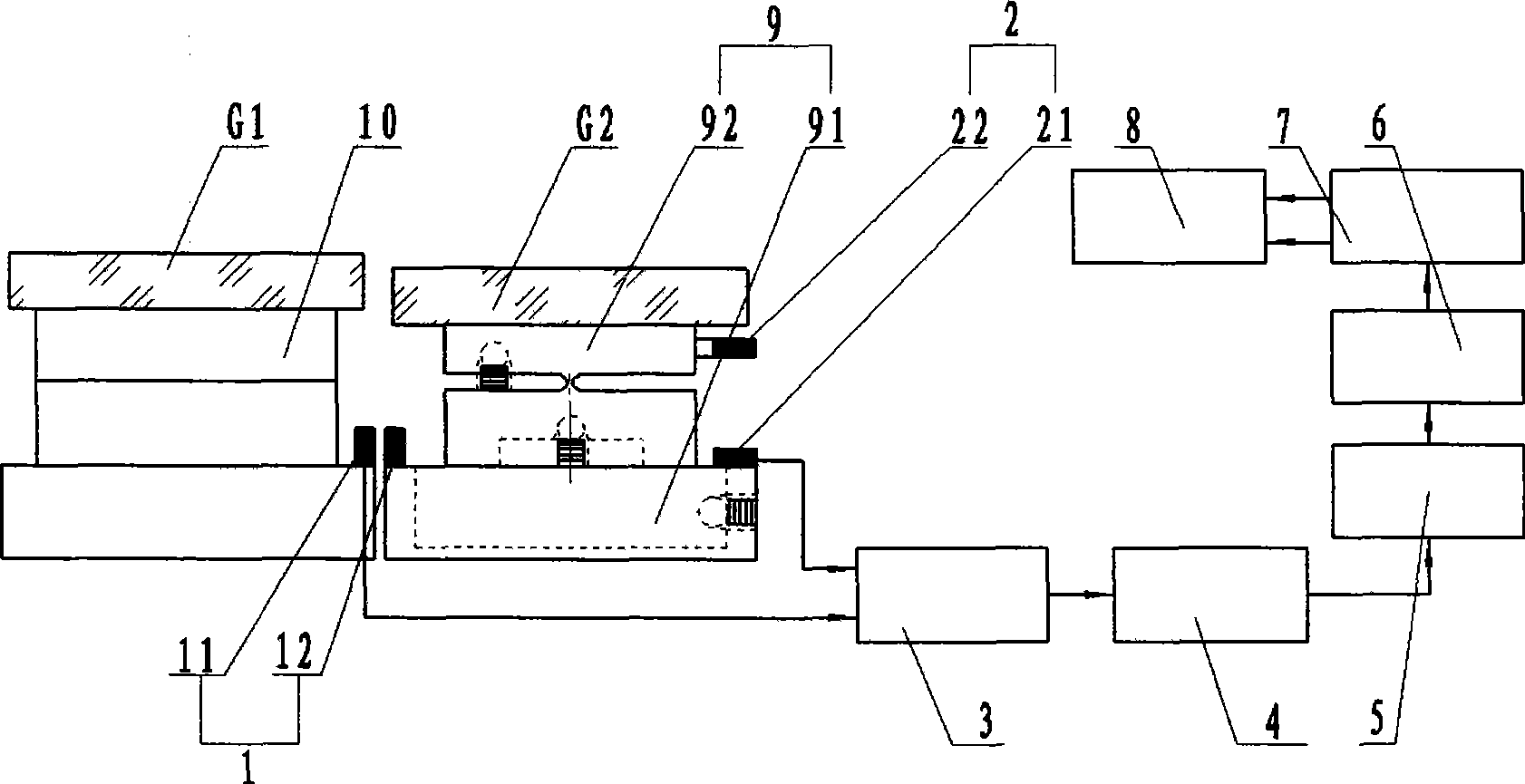 Split pattern displacement deviation monitoring system