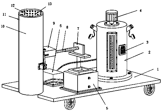 Tree trunk whitening device for forestry protection