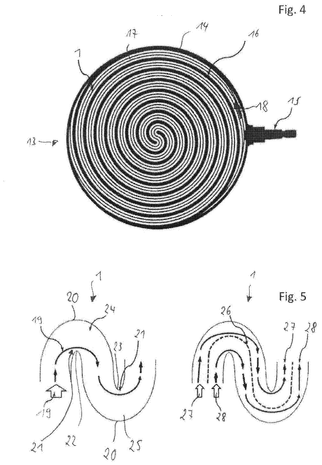 Catalytic converter with electrically heatable heating plate