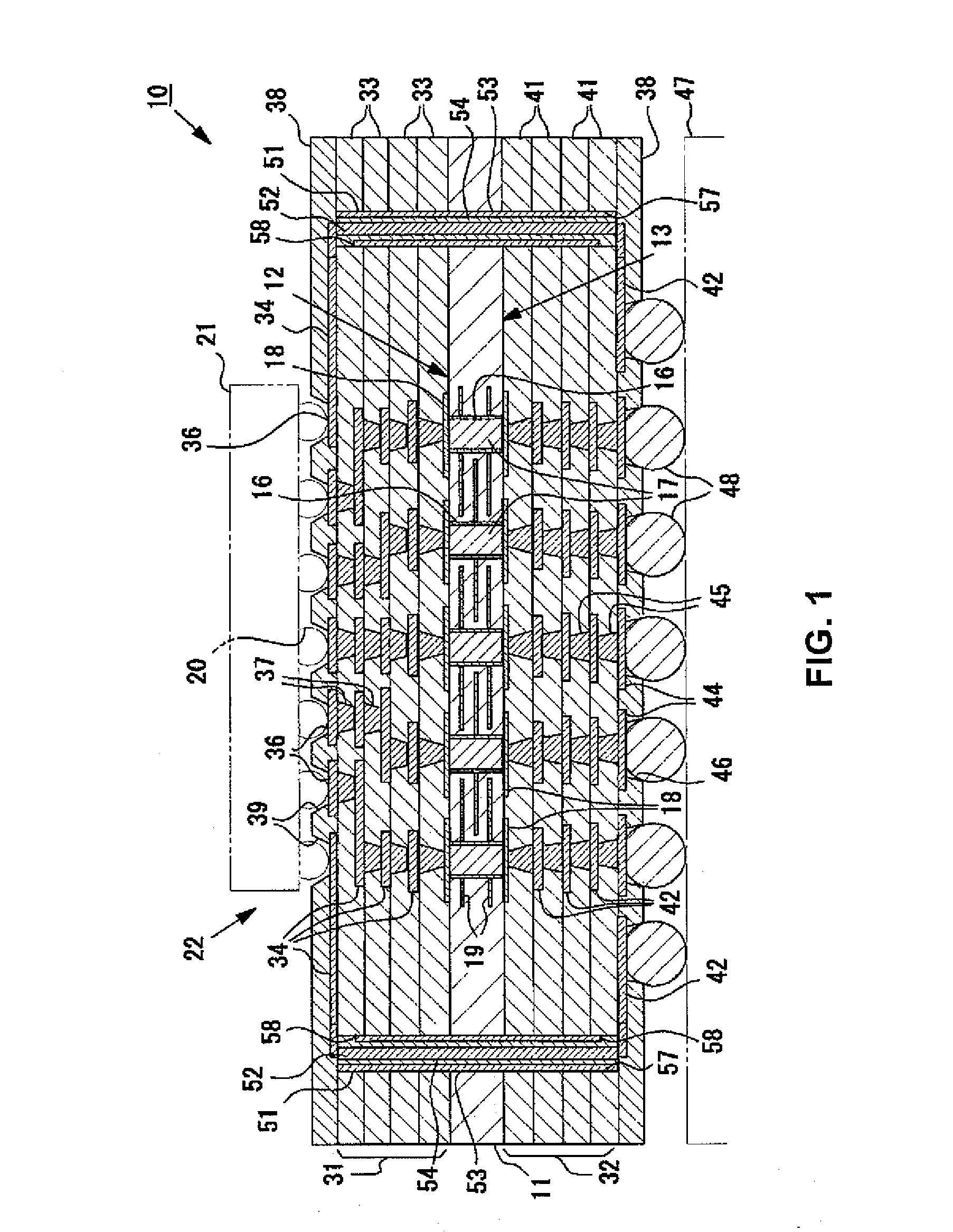 Multilayer wiring board and power supply structure to be embedded in multilayer wiring board